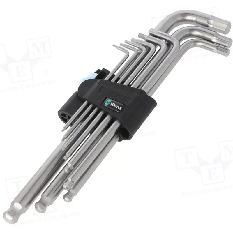 Set 9 chei imbus lungi tip L, cap sferic, 1,5 - 10mm WERA