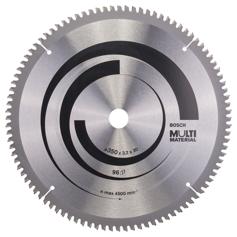 Disc placat pentru circular, 350 x 30 mm, 96 dinti, Multi-Material / Aluminiu