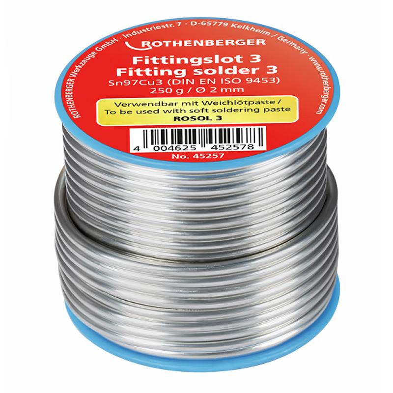 Aliaj lipiri moi tip 3, ROSOL S-Sn97Cu3, Ø2 mm, 250 g, pentru ROTHERM 2000