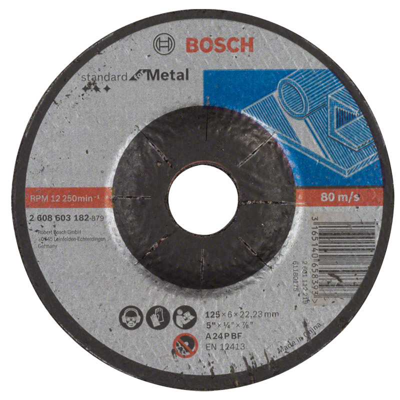 Disc pentru slefuire / polizare metal, tip Standard for Metal, 125 x 22.2 x 6 mm