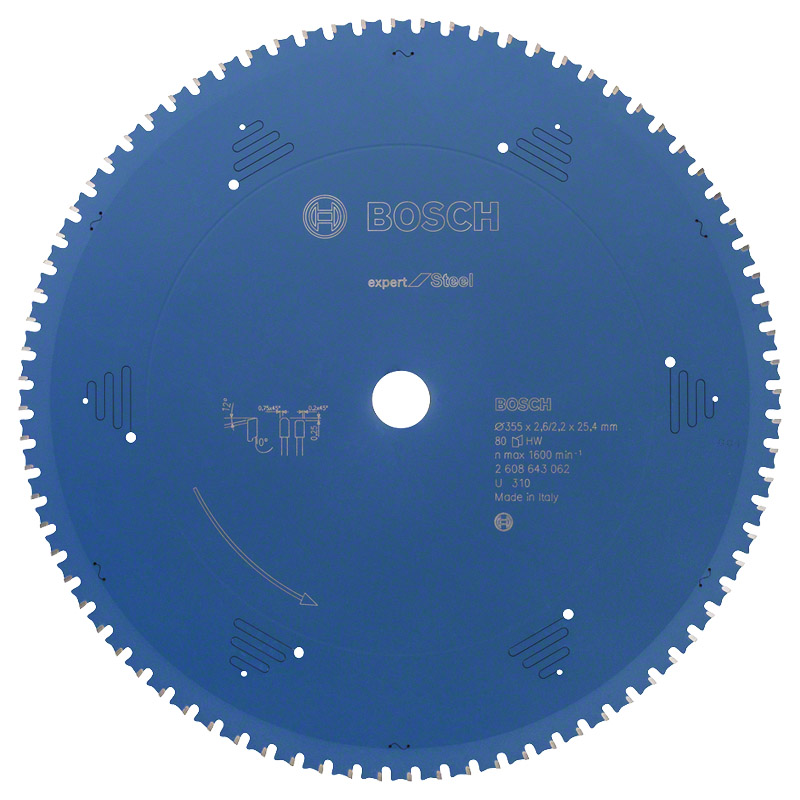 Disc pentru ferastrau circular, 355 x 25.4 mm, 80 dinti, tip EXPERT METAL