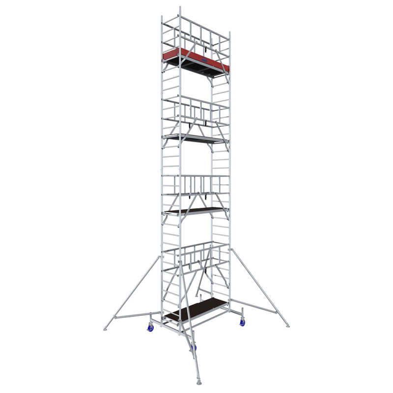 Schela Protec 0,6 x 2m, aluminiu, inaltime lucru 9.3m, inaltime schela 8.45m, inaltime platforma 7.3m (0+2+4+(2*3)+(4*Stabilizatoare))