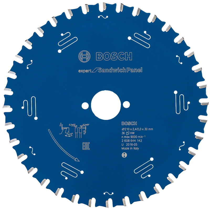 Disc placat pentru circular, 210 x 30 mm, 36 dinti, Expert for Sandwich Panel