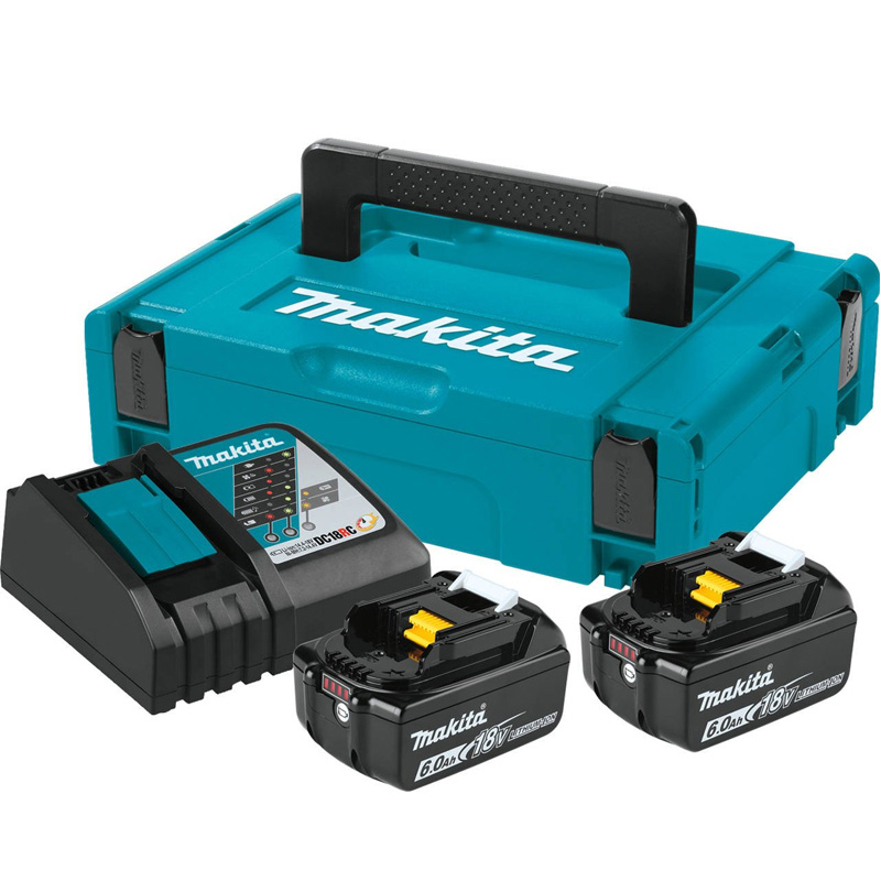 Pachet 2 acumulatori 18V / 6Ah si incarcator rapid DC18RC, Makita