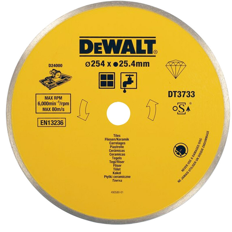 Disc diamantat continuu, pentru materiale de santier (placi ceramice), 250x25.4 mm, tip DT3733-XJ