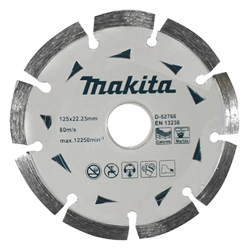 Disc diamantat pentru taiere uscata in beton si marmura, segmentat, 125x22.23 mm, D-52766