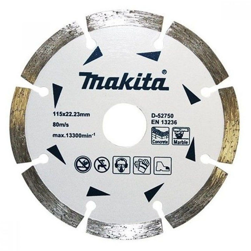 Disc diamantat pentru taiere uscata in beton si marmura, segmentat, 115x22.23 mm, D-52750