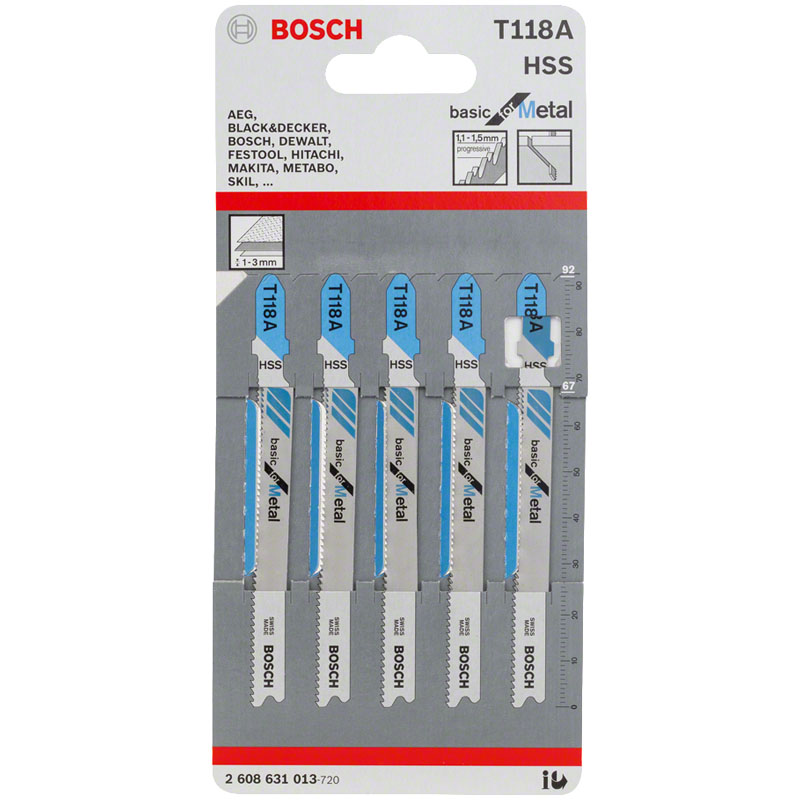 Panza fierastraie verticale, pentru metal, T118A, 92 mm, set 5 buc.