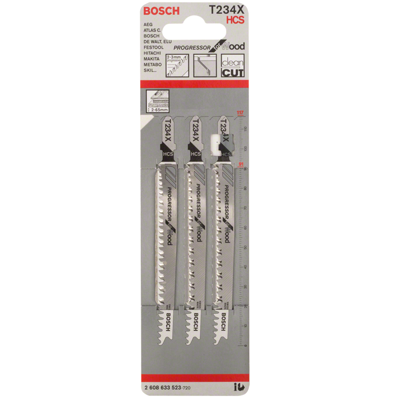 Panza fierastraie verticale, pentru lemn,T234X PROGRESSOR, 117 mm, set 3 buc.