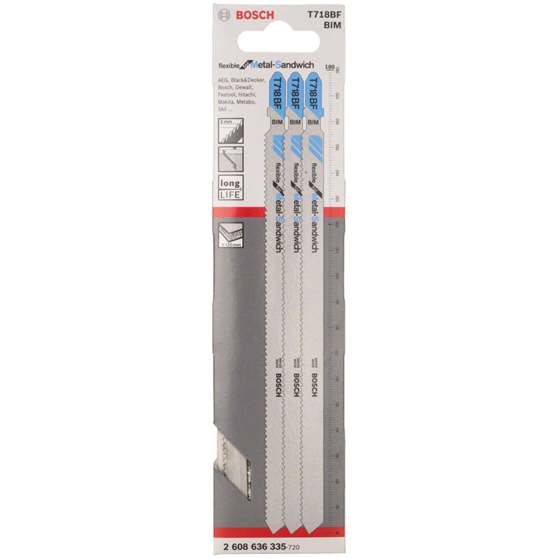 Panza pentru fierastraie verticale, pentru Metal (panouri tip Sandwich), T718BF, 3 buc