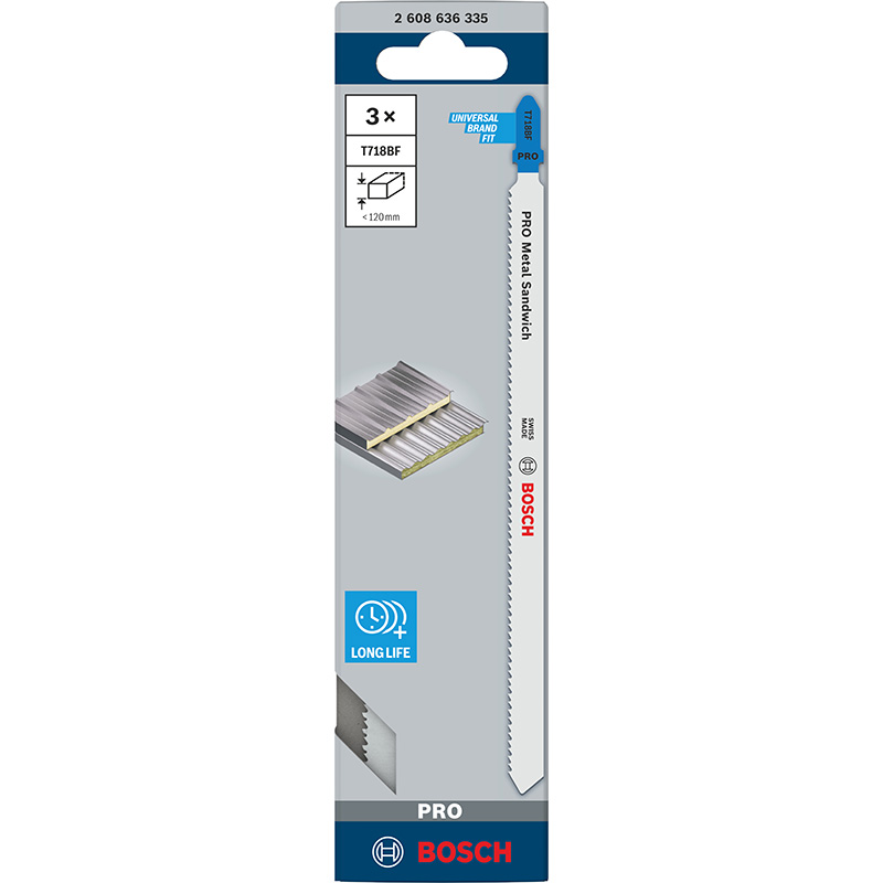 Panza pentru fierastraie verticale, pentru panouri sandwich, T718BF, 3 buc, BOSCH
