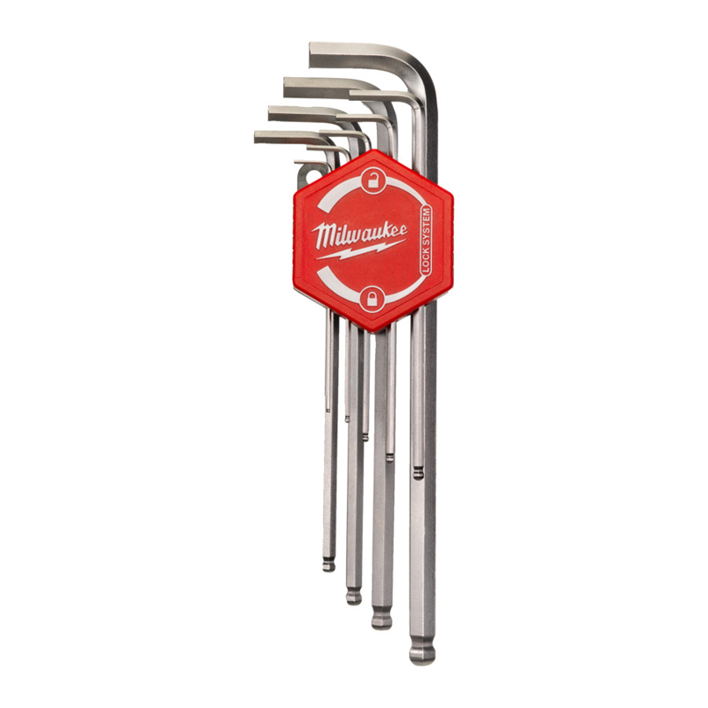 Set 9 chei imbus tip L cu cap sferic, 1.5 - 10 mm, Milwaukee 
