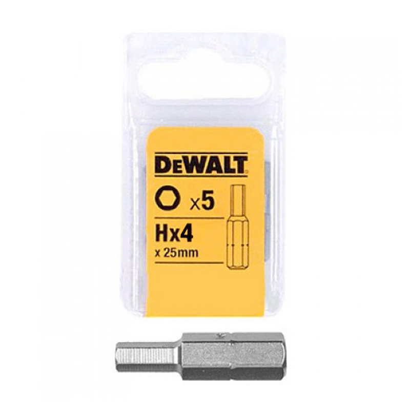 Set 5 varfuri imbus 4 x 25 mm, DeWalt, tip DT7165-QZ