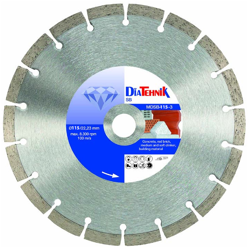 Disc diamantat SB 115x22.23x10 mm pentru materiale constructii