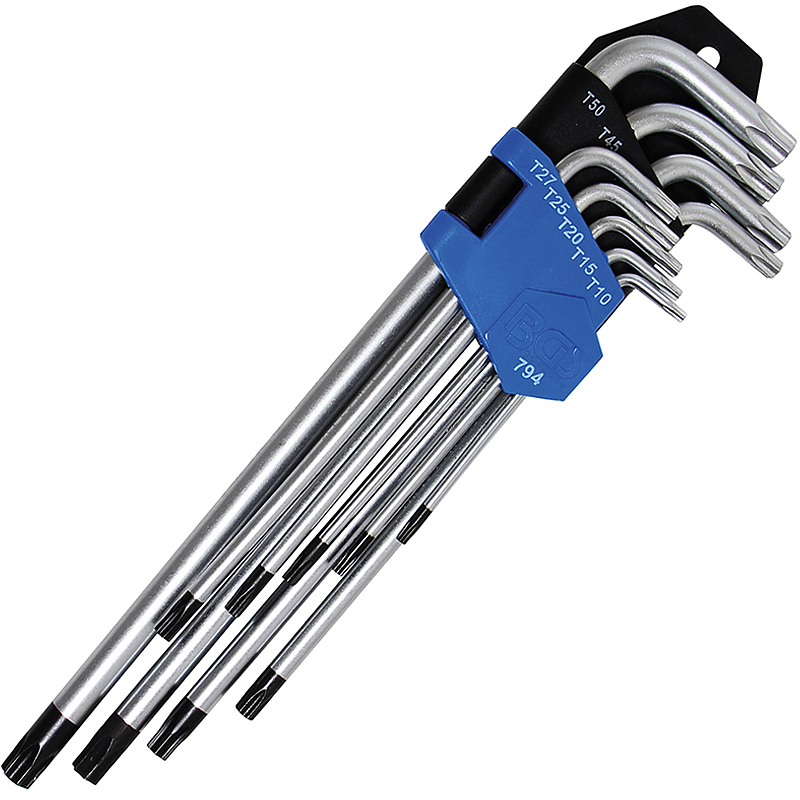 Set 9 chei Torx cu gaura lungi tip L, TT10 - TT50 