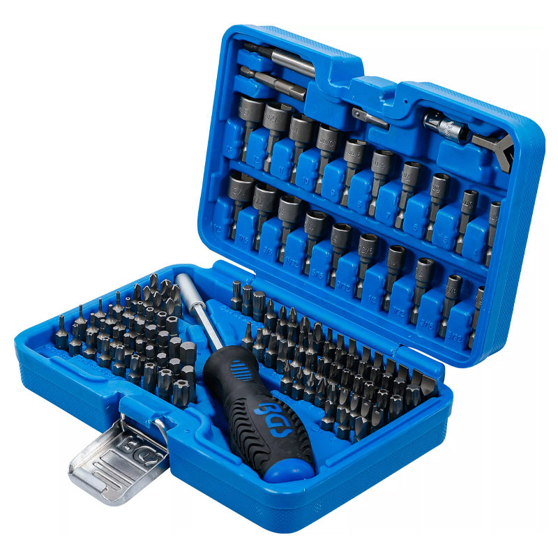 Set chei hexagonale + varfuri + maner surubelnita, 122 piese 