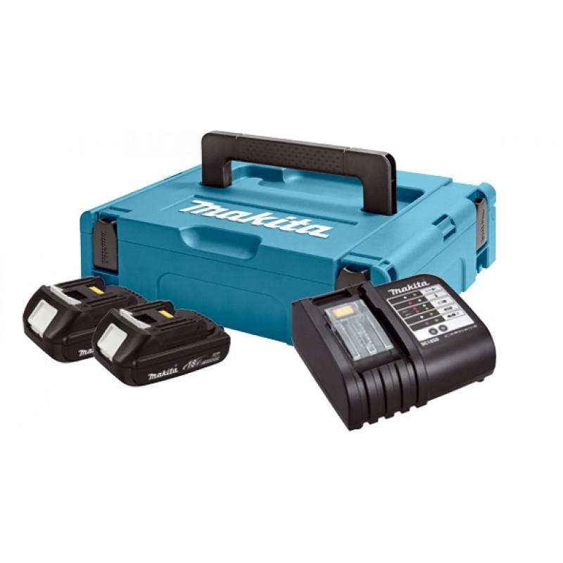 Pachet 2 acumulatori 18V / 1.5Ah si incarcator DC18SD, Makita