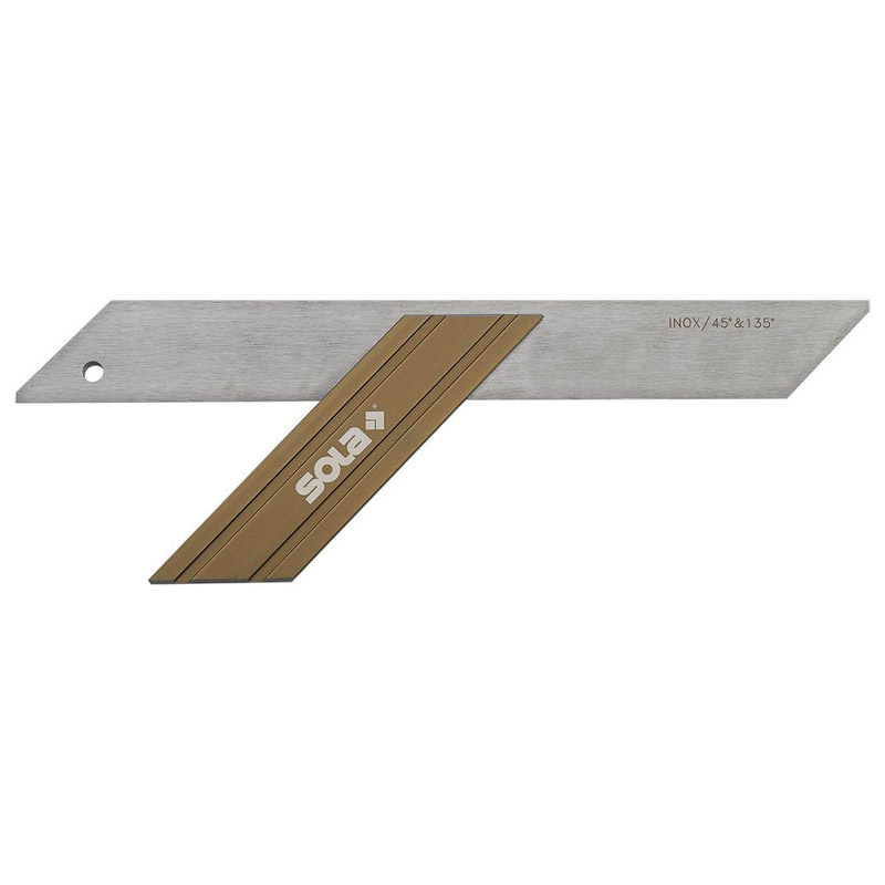 Echer pentru dulgheri, inoxidabil, fix, 45°, 300 x 110 mm, tip GWB 300