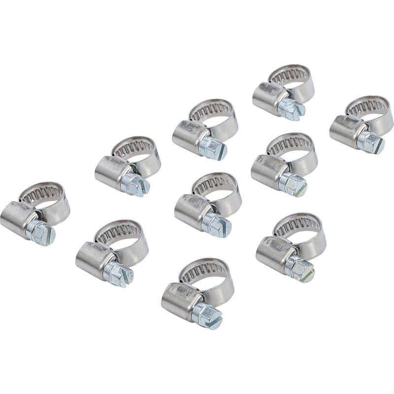 Set 10 coliere INOX, pentru furtune Ø 8 - Ø 12 mm