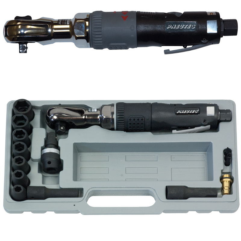 Cheie cu clichet PNEUTEC UT5015DS, 80 Nm, 1/2'' + set chei tubulare 9-19 mm, HITEC LINE