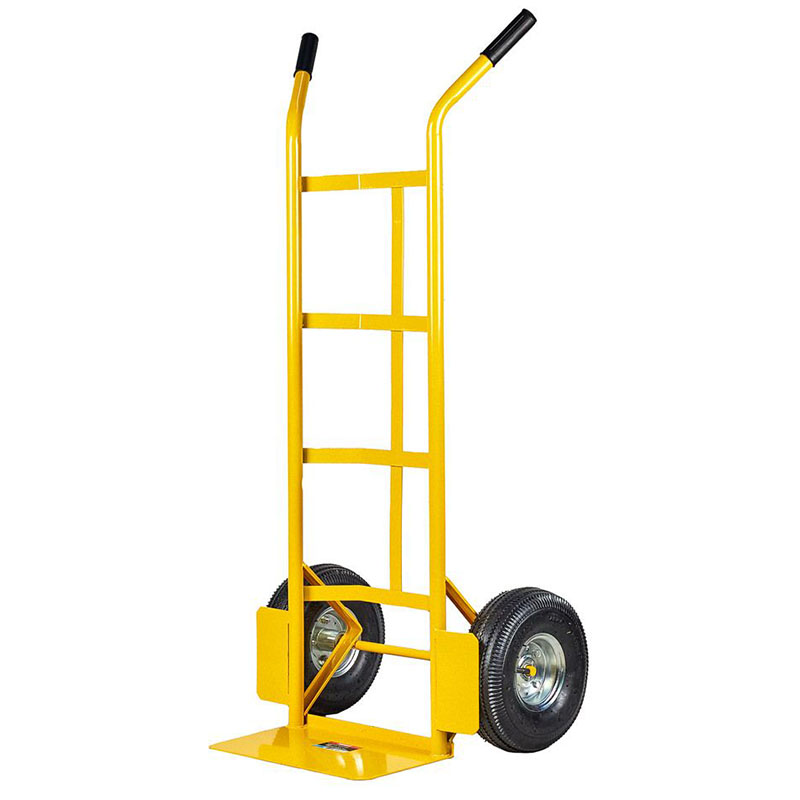 Carucior de transport marfa si butelii cu platforma fixa, 150 kg, roti pneumatice