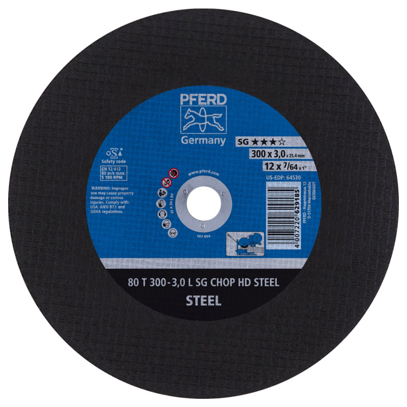 Disc abraziv pentru debitat/taiat metal, 300x25.4x3.0 mm A 30 L SG - HD