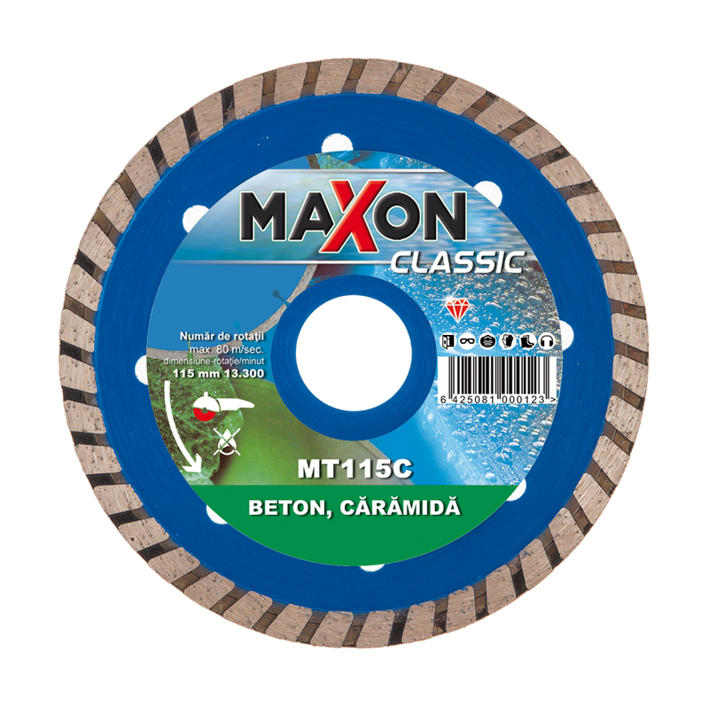 Disc diamantat continuu Maxon Turbo pentru beton, caramida, 115x22.2 mm