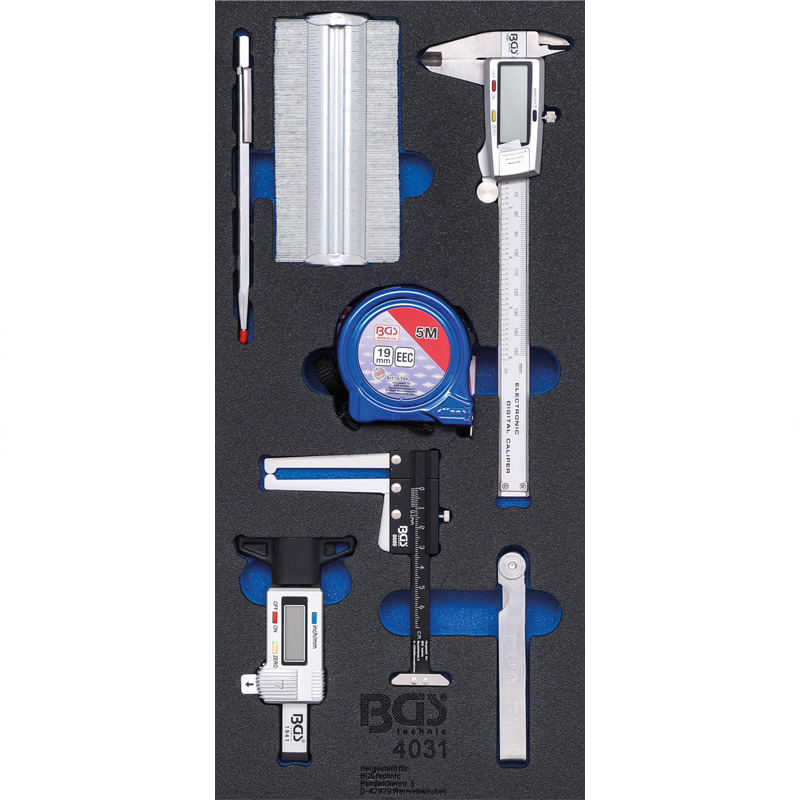 Organizator pentru carucior BGS, 7 dispozitive de masura, 1/3 sertar