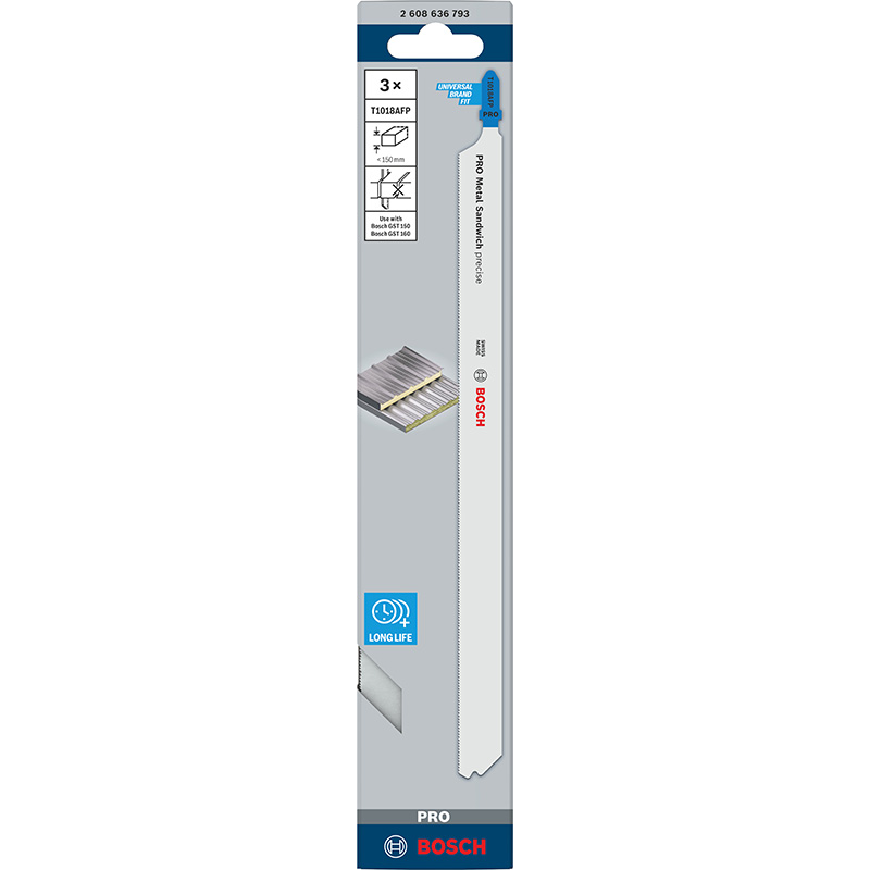 Panza pentru fierastraie verticale, pentru panouri sandwich, T1018 AFP, 3 buc. BOSCH