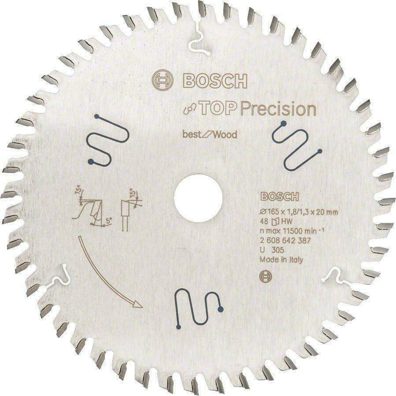 Disc pentru circular, 165x20x1.8 mm, 56 dinti, Multi Material, BOSCH