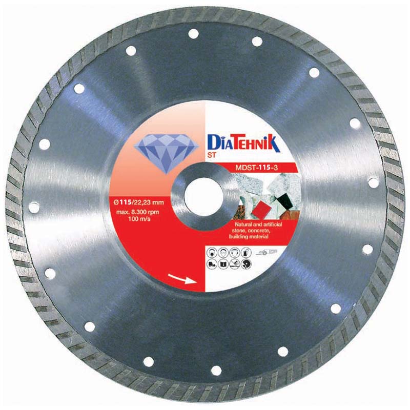 Disc diamantat ST 115x22.23x10 mm pentru piatra si materiale constructii