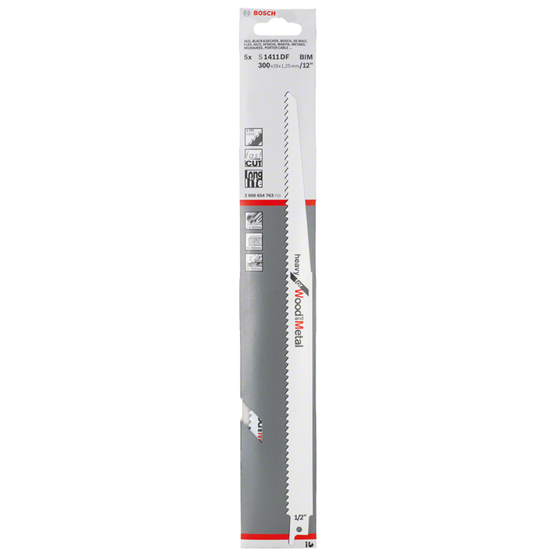 Set 5 panze pentru fierastraie sabie, Bosch S 1411 DF Heavy