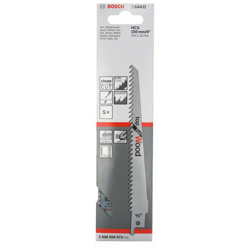 Set 5 panze pentru fierastraie sabie, tip S 644 D Top