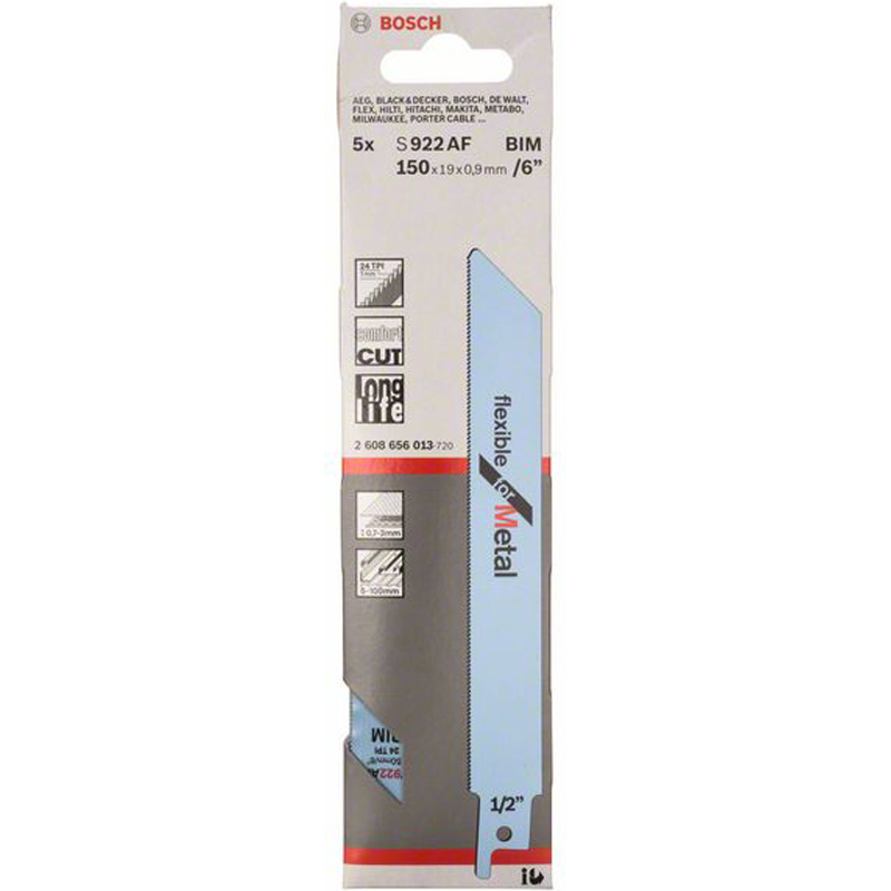 Set 5 panze pentru fierastraie sabie, tip S 922 AF Flexibile