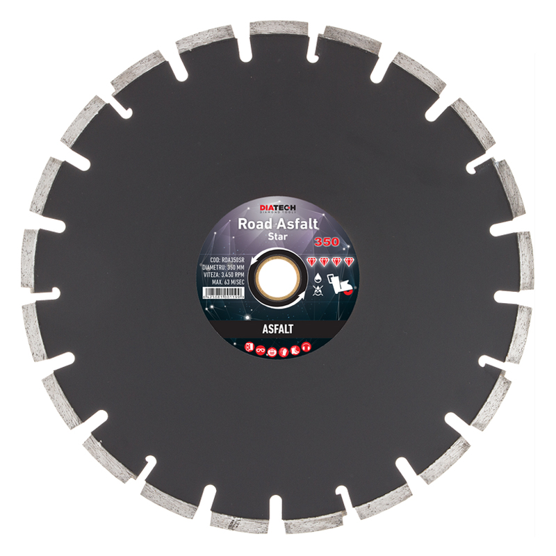 Disc diamantat ROAD STAR ASFALT, pentru asfalt/beton, 350x25.4 mm