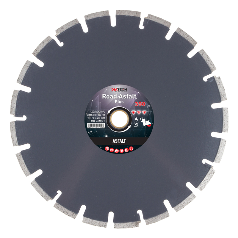 Disc diamantat ROAD ASFALT PLUS, pentru asfalt/beton, 350x25.4 mm