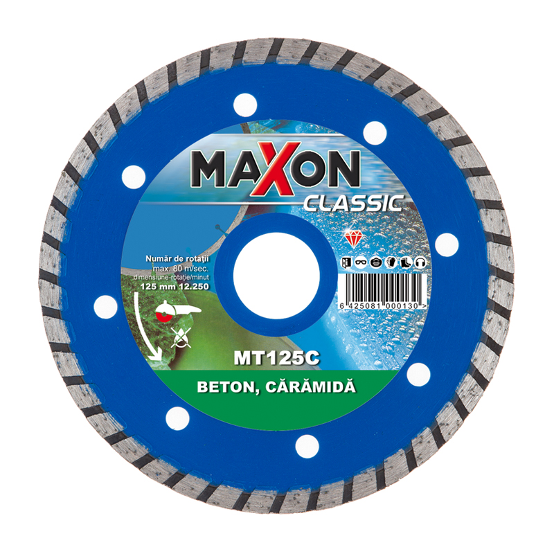 Disc diamantat continuu Maxon Turbo pentru beton, caramida, 125x22.2 mm