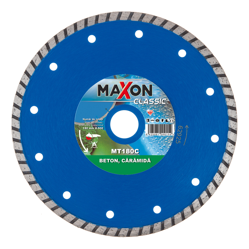 Disc diamantat continuu Maxon Turbo pentru beton, caramida, 180x22.2 mm