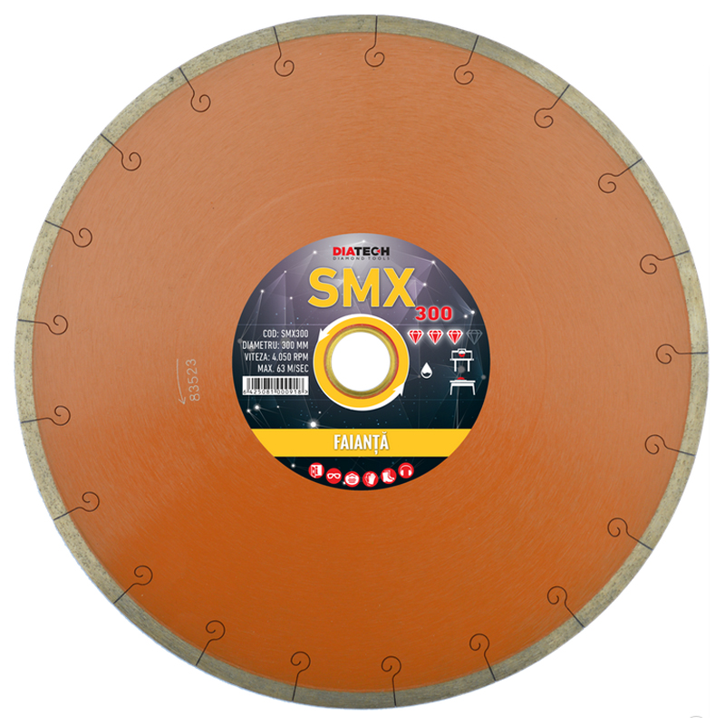 Disc diamantat continuu pentru placi ceramice, 300x25.4/30 mm