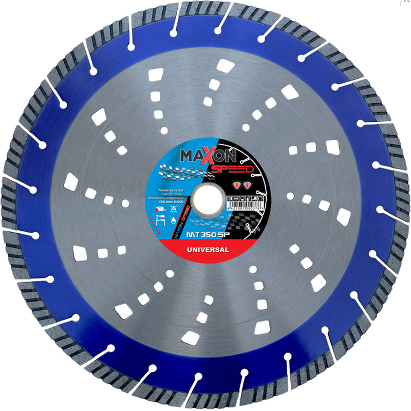 Disc diamantat segmentat 350x22.2x10 TURBO MAXON SPEED, pentru materiale de constructie si beton