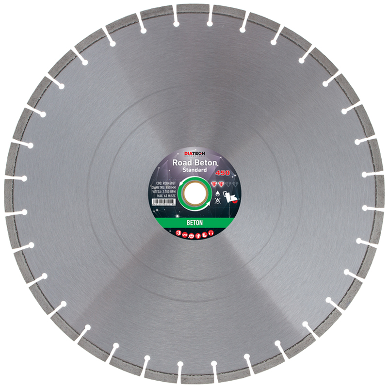 Disc diamantat segmentat pentru beton, ROAD BETON STANDARD, 450x25.4/30 mm