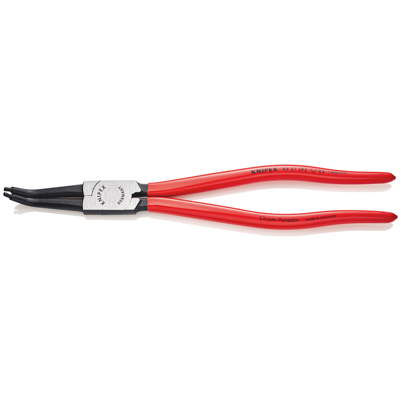 Cleste pentru inele de sigurante interioare, curbat 45°, 310 mm, 85 - 140 mm