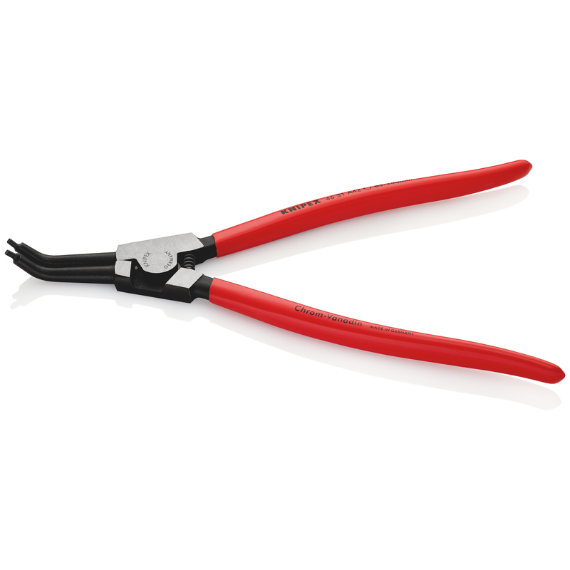 Cleste pentru inele de sigurante exterioare, curbat 45°, 310 mm, 85 - 140 mm