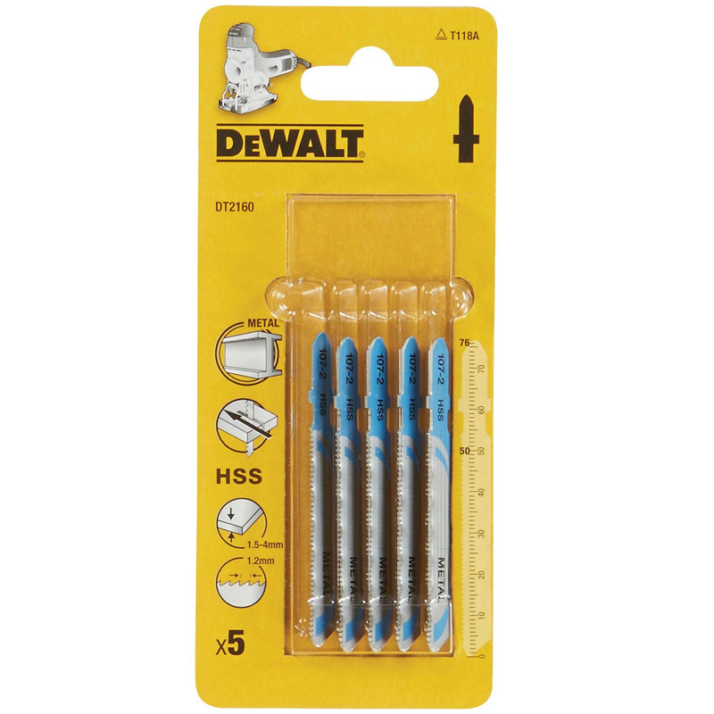 Panza pentru ferastraie verticale / pendulare, T118A, 50mm, DeWalt, set 5 bucati