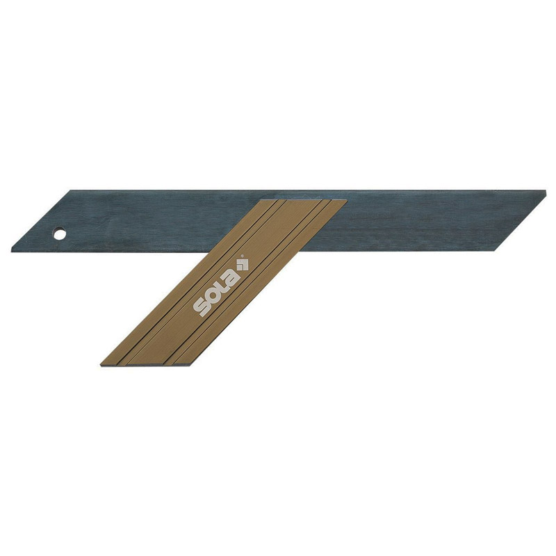 Echer pentru dulgheri, otel de arc albastru, fix, 45°, 300 x 110 mm, tip GWG 300