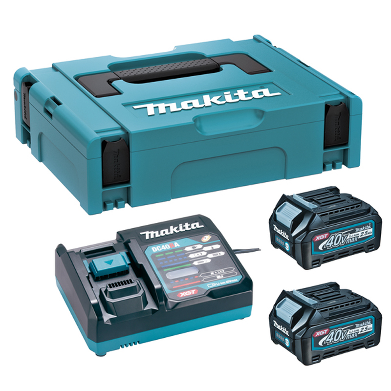 Pachet 2 acumulatori XGT 40V / 2.5Ah si incarcator rapid DC40RA