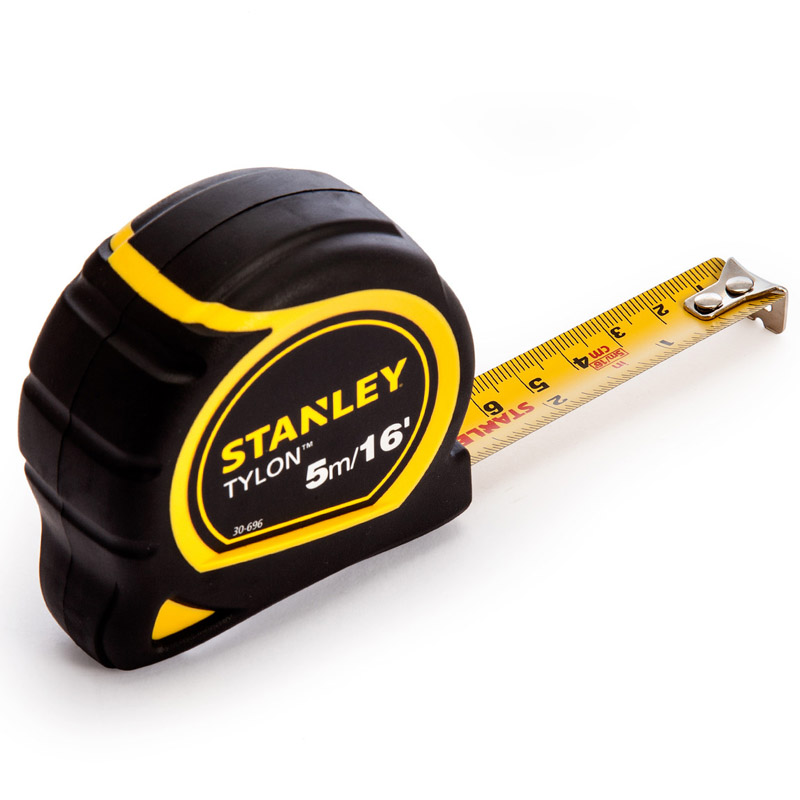 Ruleta STANLEY® TYLON cu protectie cauciuc, 5 m / 16`