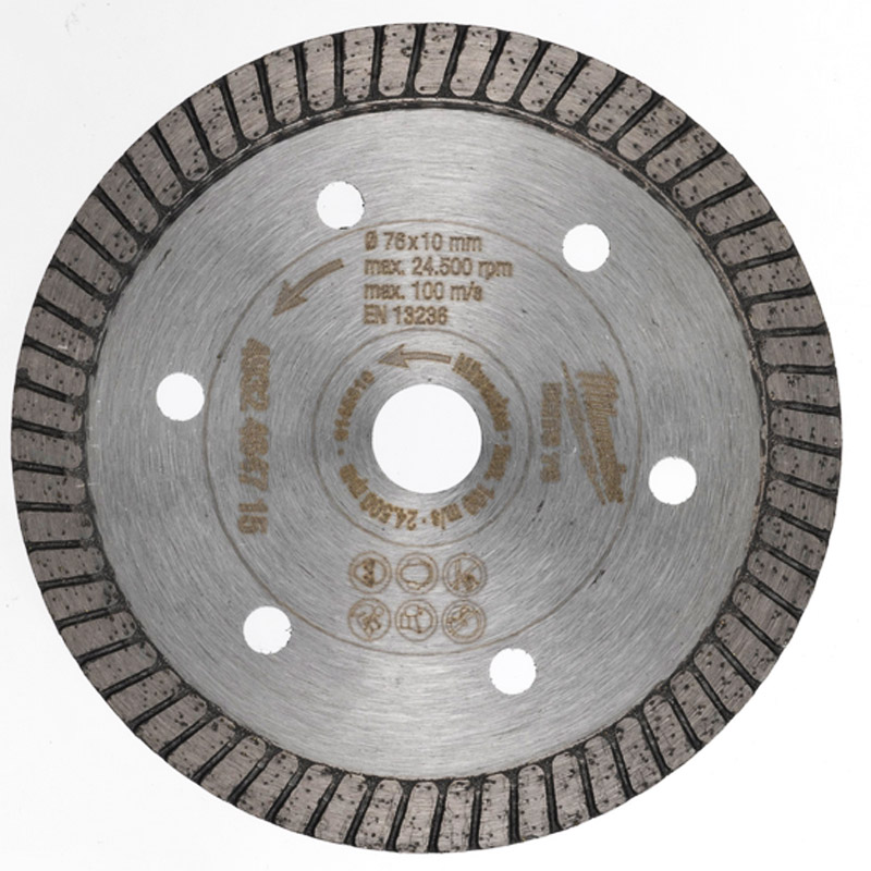 Disc diamantat pentru debitarea materialelor de constructii generale, tip DHTS 76, 76 x 10 mm