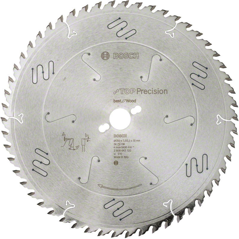 Disc placat pentru circular, 350 x 30 mm, 54 dinti, Top Precision Best for Wood