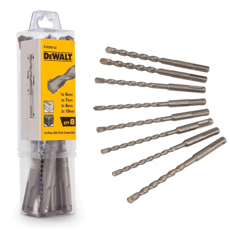 Set 8 burghie SDS Plus cu 2 taisuri, 6-10 mm, Dewalt tip DT60300-QZ